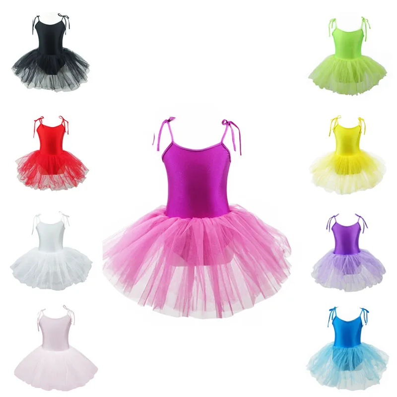 2018 Cute Ballet Tutu Dress For Children Girls Dancing Clothes Gymnastic Dress Leotards Costumes Sling Spandex Polyester 128 3