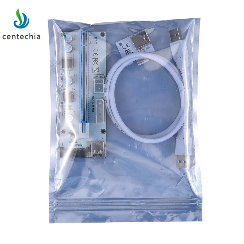 60CM PCI Express 1X To 16X PCIE Riser Card For BTC Miner Machine Overcurrent Protection USB Cable SATA To 6Pin Power Cord Mining