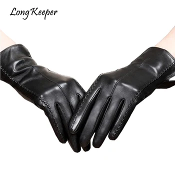 

2018 New Fashion Ladies Leather Gloves Women High Quality Autumn Winter Guante Kiss Screen Glove guantes mujer By Long Keeper