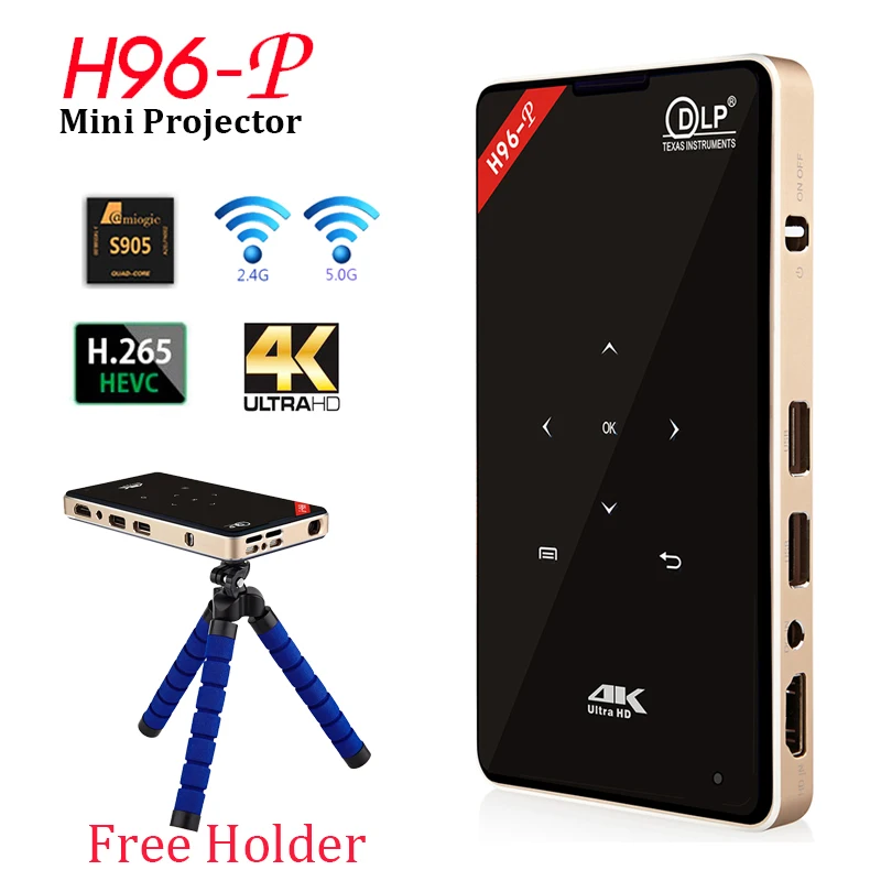 DLP Projector H96 P Full HD LED Video Home Theater Smart Portable Projector Wireless WIFI Bluetooth