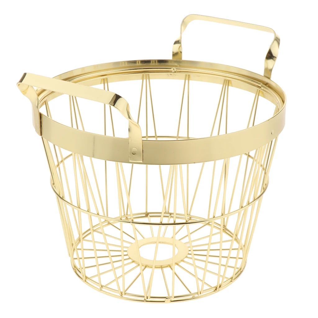 MagiDeal Metal Iron Nordic Style Dirty Clothes Storage Basket Organizer