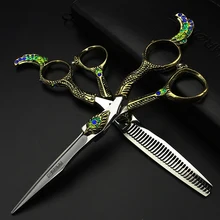 6 inch fashion hairdressing scissors set of beauty tool is sharp and Affordable for hair salon for barber 2 set