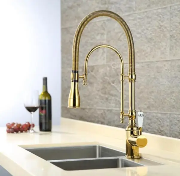  New Arrivals pull out Kitchen faucet Gold kitchen sink Mixer tap Top Quality kitchen faucet vanity  - 32745443421