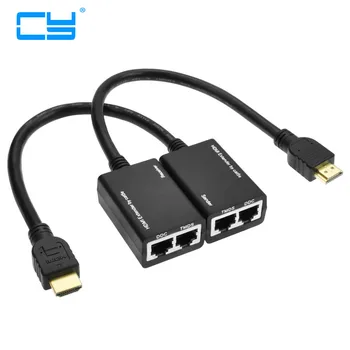 

HDMI Over 30 Meters RJ45 CAT5e CAT6 UTP LAN Ethernet Balun Extender HD 1080P HDTV