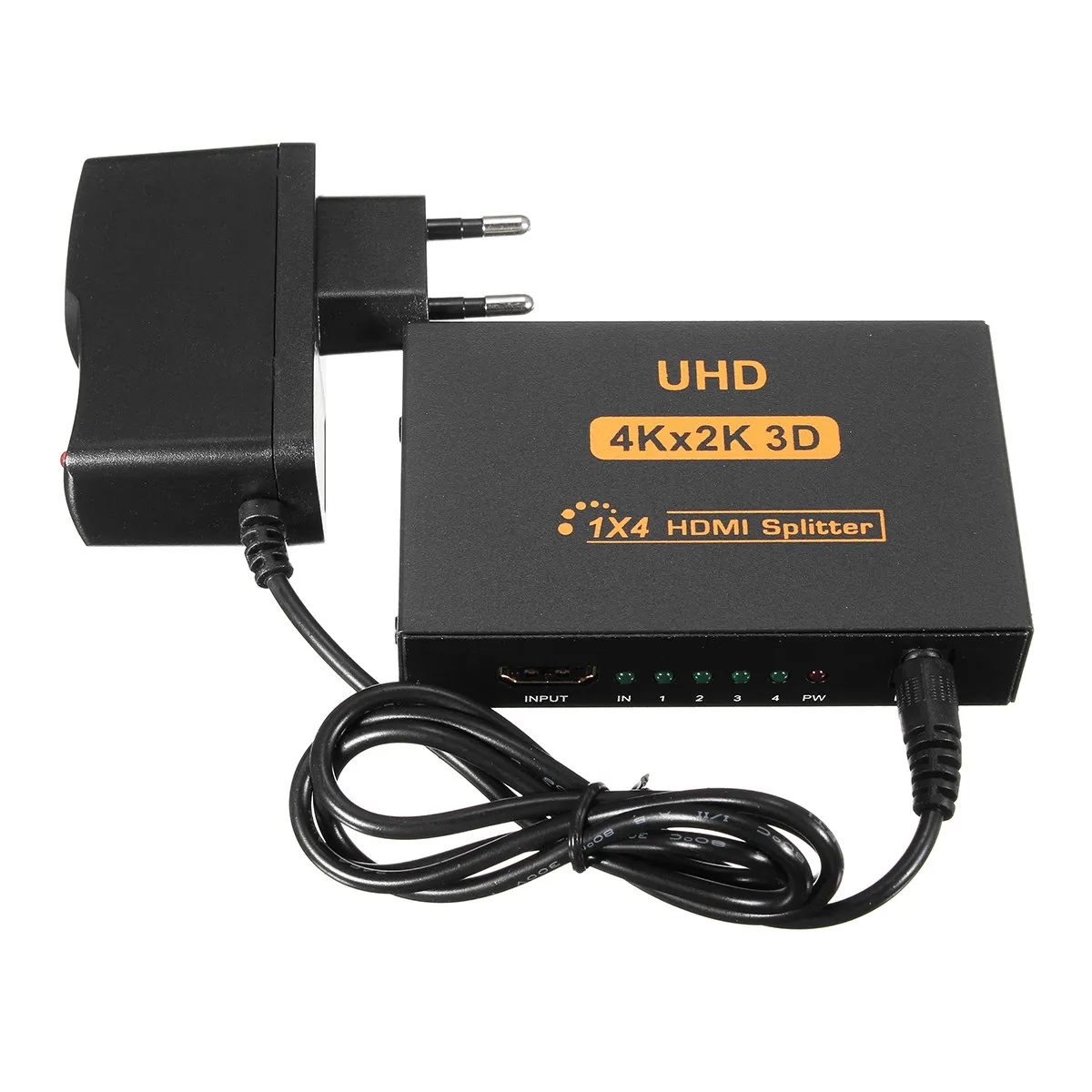 Сплиттер HDMI UHD 3D 4K * 2K Full HD 1080p 1X4 4 портовый концентратор ретранслятор усилитель для