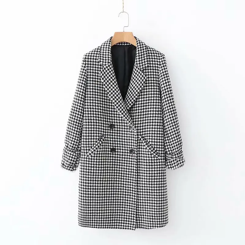 XD85-1609 Europe and America fashion style bird row double breasted coat