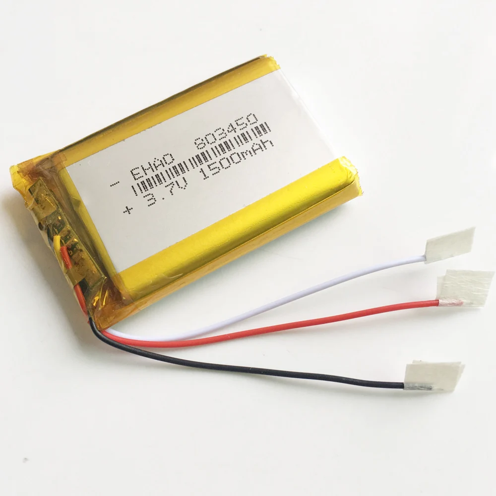 3,7 V 1500mAh 803450 литий-полимерная LiPo аккумуляторная батарея 3 провода для Mp3 DVD PAD камера gps динамик рекордер клавиатура