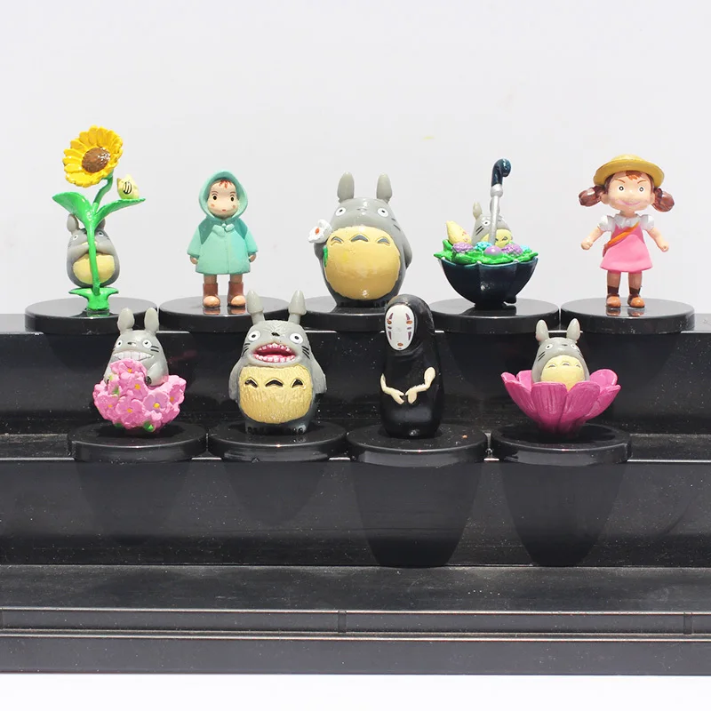 

9pcs/lot My Neighbor Totoro Spirited Away No Face Figure Toys PVC Doll Kids Gift Free Shipping