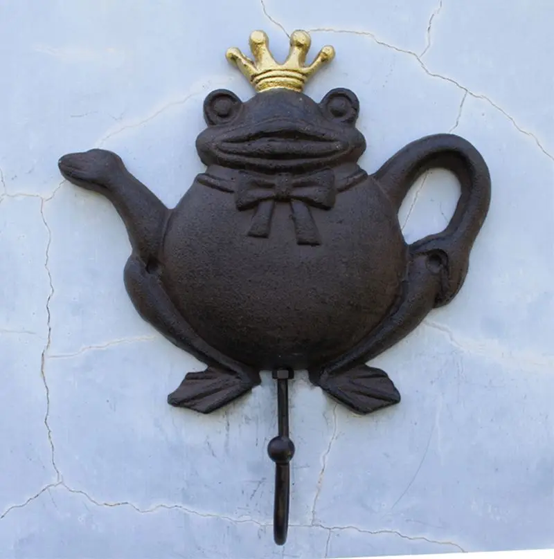Высококачественный чугунный крючок Frog Prince ретро настенный для платья шляпы