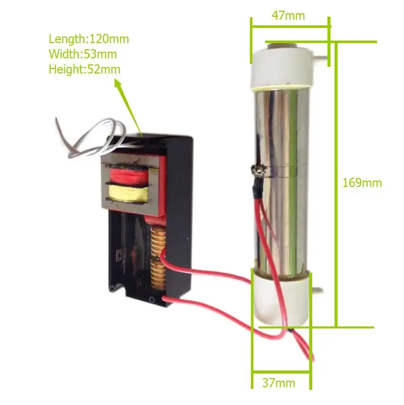 220 V/110 V SilicaTube генератор озона 2 Гц/ч для очистки воздуха и воды 1 комплект начинается Аксессуары Дополнительно