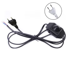 Cable de interruptor regulable para lámpara, regulador de intensidad de línea de lámpara, de 1,8 M, negro, blanco, enchufe europeo y estadounidense, Cable de encendido para lámpara, AC110V, 220V