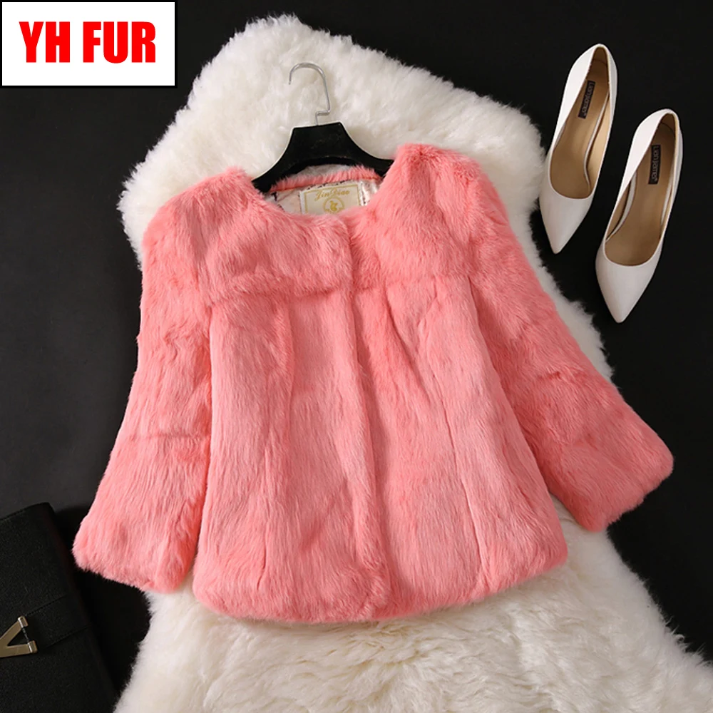 

2019 New Hot Sale Lady Real Rabbit Fur Coat Genuine Real Rabbit Fur Jacket Casual Full Pelt 100% Natural Rabbit Fur Waistcoat