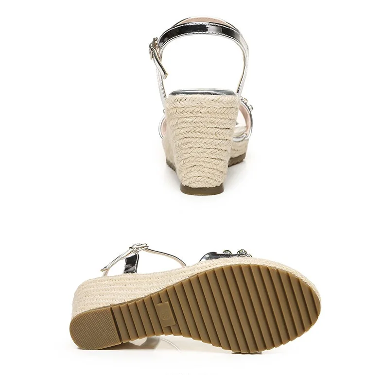 60_2016 New Fashion Summer Luxury Platform Wedge Sandals Womens Small Size Designer Golden High Heels Shoes Online Good Quality