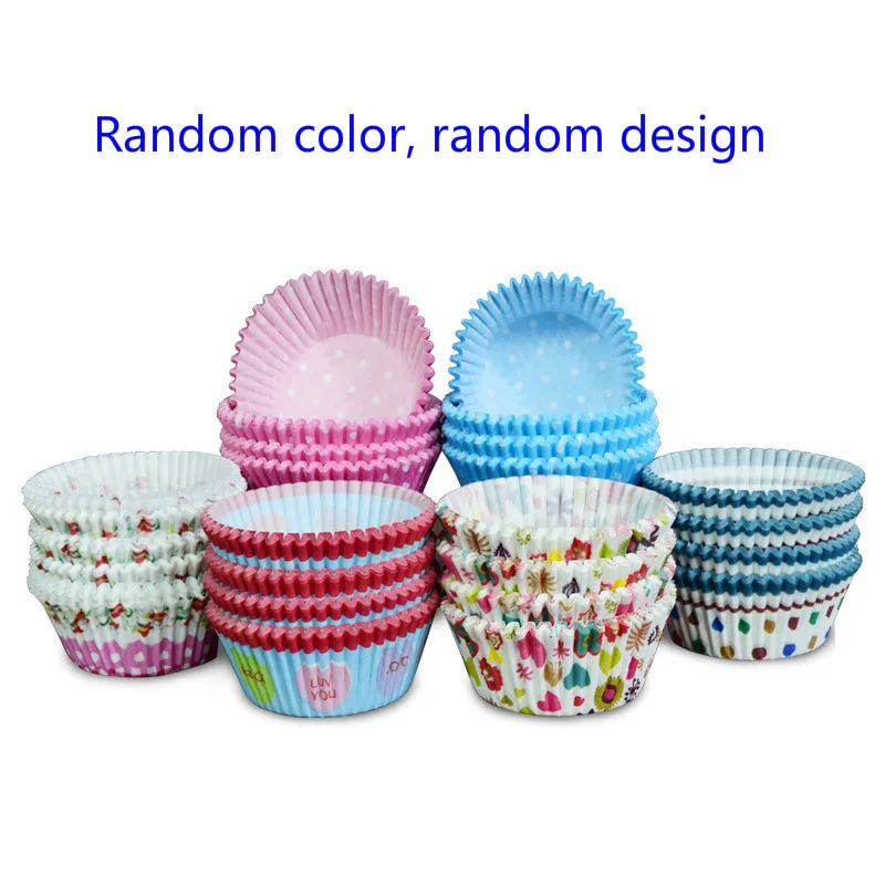 100pcs/lot Paper Cups Muffin Cupcake Paper Cups Tray Baking Decorating