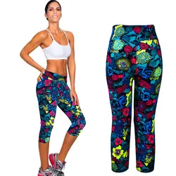 JAYCOSIN 2019 Модные женские леггинсы тренировка леггинсы укороченные брюки с принтом для занятий фитнесом спортом в тренажерном зале