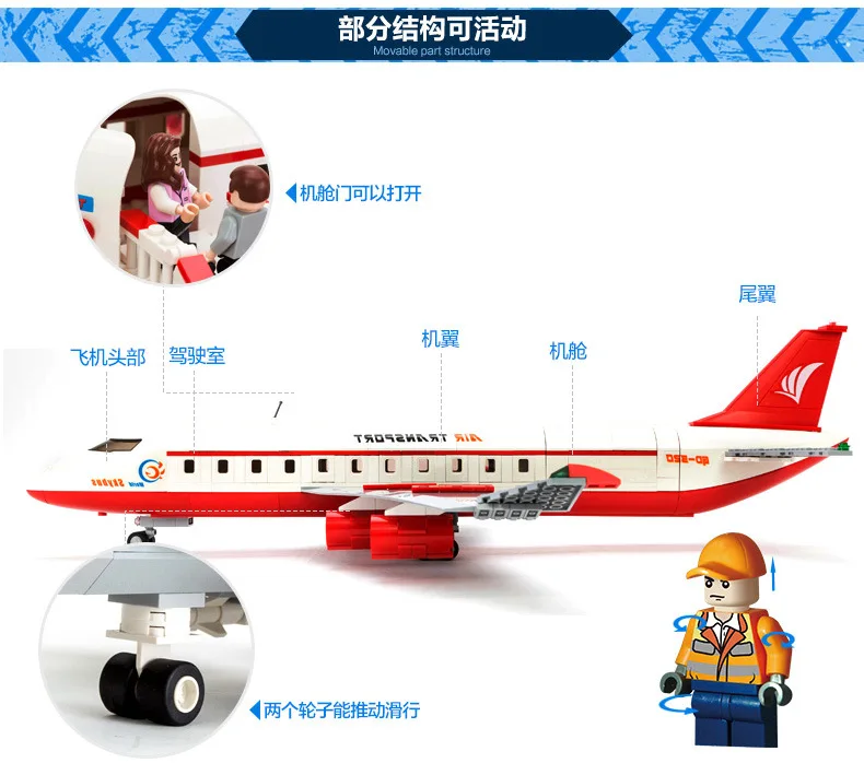 8913 856pcs Aircraft Constructor Model Kit Blocks Compatible LEGO Bricks Toys for Boys Girls Children Modeling 8913 856pcs Aircraft Constructor Model Kit Blocks Compatible LEGO Bricks Toys for Boys Girls Children Modeling