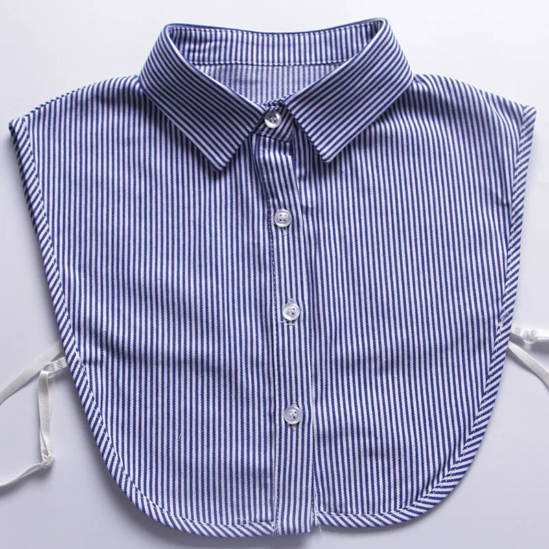 Denim Fake Collar Strips Women Lapel Nep Kraagje Blouse Faux Col