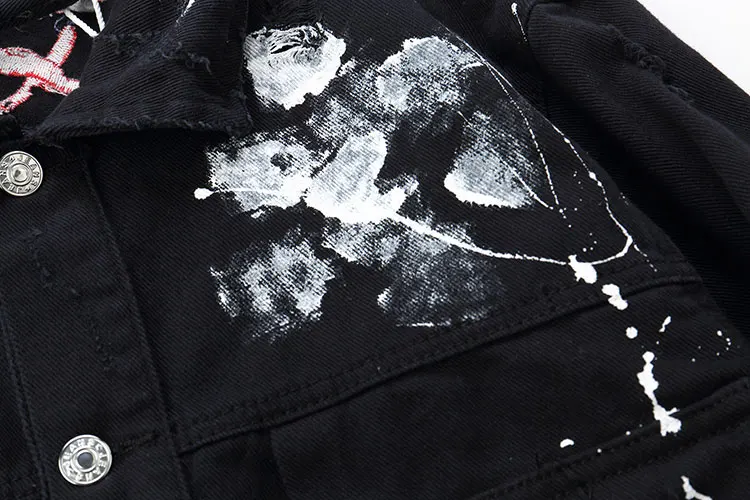 Graffiti Cartoon Ripped Denim Jackets 3