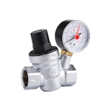 Латунный материал 1/" до 3/4" размер редукционного клапана с измерителем