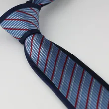 Для мужчин костюм Галстуки Дизайн синий границы с цвет небесно-синий/красный полосатый микрофибры галстук узкий галстук 6 см Сорочки выходные для мужчин свадебные галстук