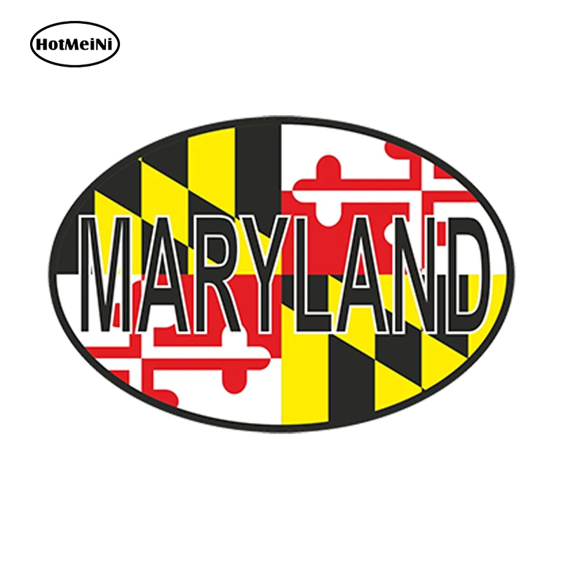

HotMeiNi 13cm x 8.8cm Car Styling MARYLAND STATE OVAL FLAG CAR STICKER USA UNITED STATES bumper decal Waterproof Accessories