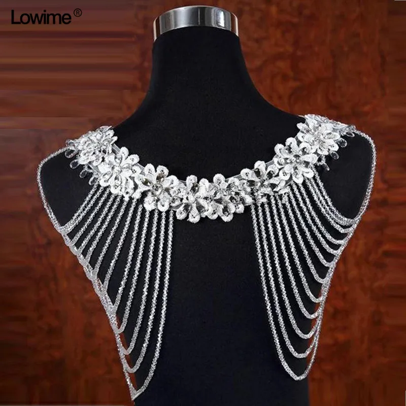 White Beading Crystals Bolero Appliques Wedding Wrap Wedding Bolero Accessories Evening Dress Shawl