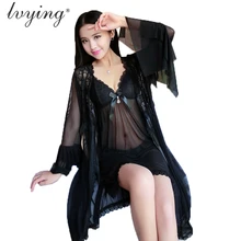 Пижама женская домашняя одежда ночнушка ночная сорочка пижамы женские халат женский новые сексуальные кружевные женские пижамные комплекты пижамы халат газовое Ночное платье ночное белье ночной халат наборы