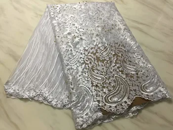

wholesale French Net Lace Fabric High Quality Latest Popular African tulle lace fabric for wedding Dresses royal white
