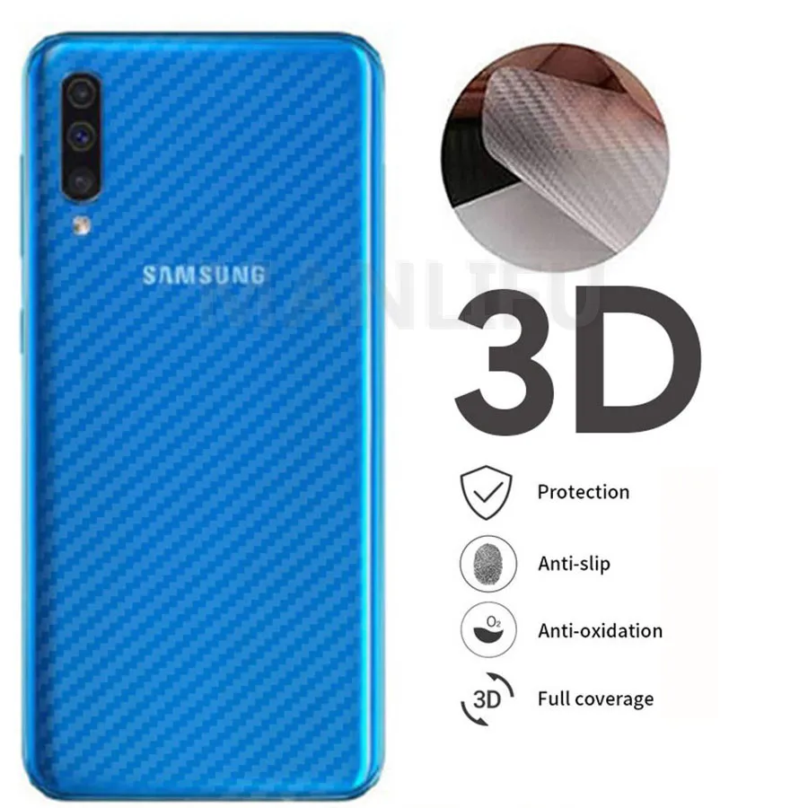 

5Pcs/lot 3D Carbon Fiber Screen Protector For Samsung Galaxy A50 A60 A70 A80 M40 M30 Back Cover Protective Guard Film A7 A9 2018