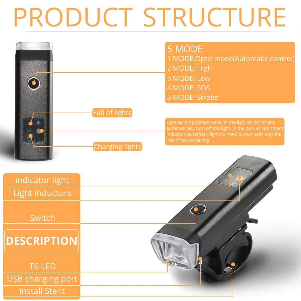 Excellent 2600mAh Smart Front Bicycle Light USB Rechargeable Waterproof LED Bike Torch Cycling Headlight Climbing Safety Flashlight Lamps 1 Excellent 2600mAh Smart Front Bicycle Light USB Rechargeable Waterproof LED Bike Torch Cycling Headlight Climbing Safety Flashlight Lamps 1