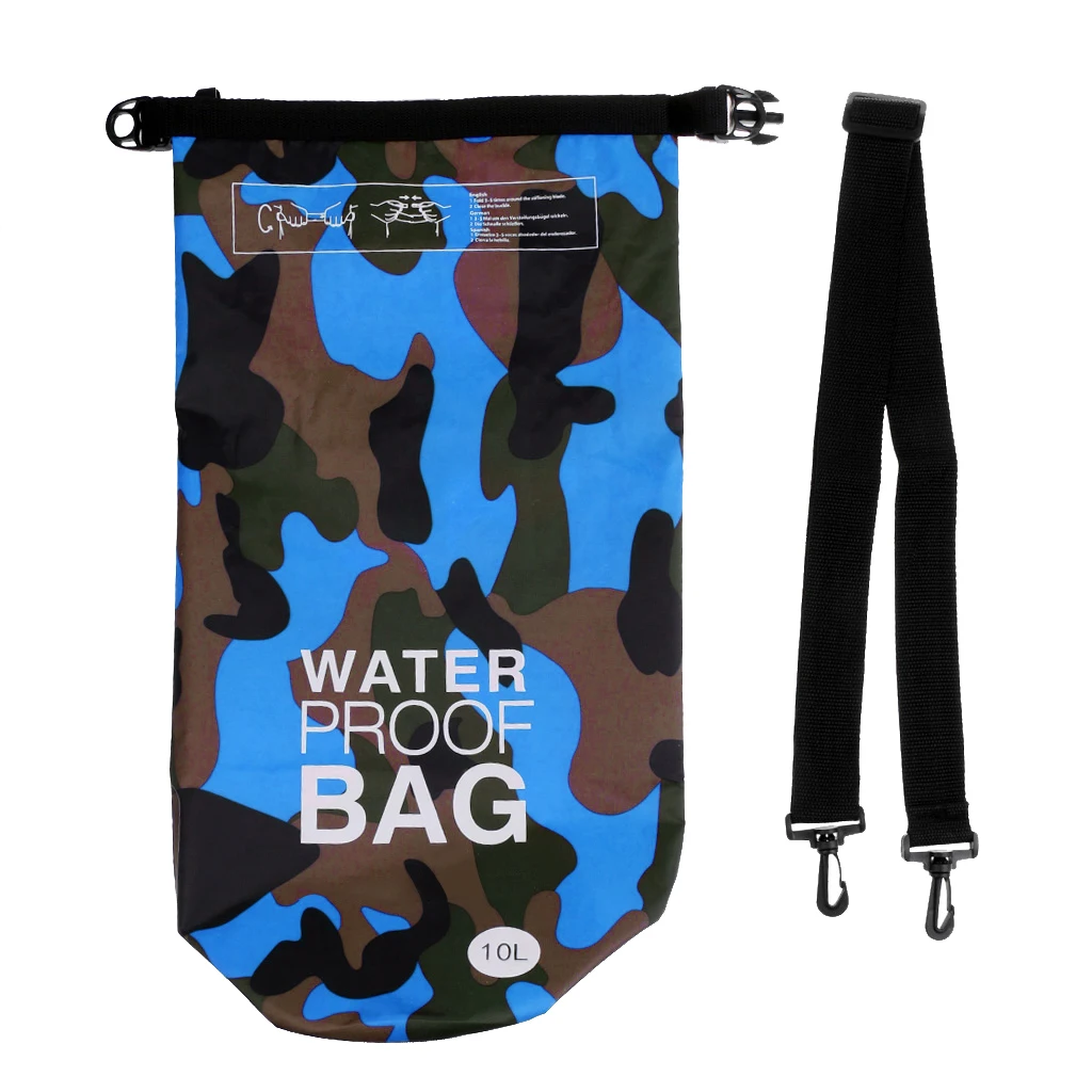 Perfeclan 10L Camo PVC Waterproof Dry Bag Sack for Kayaking Camping Rafting Outdoor Sports Kayak Canoe Boat Accessory 