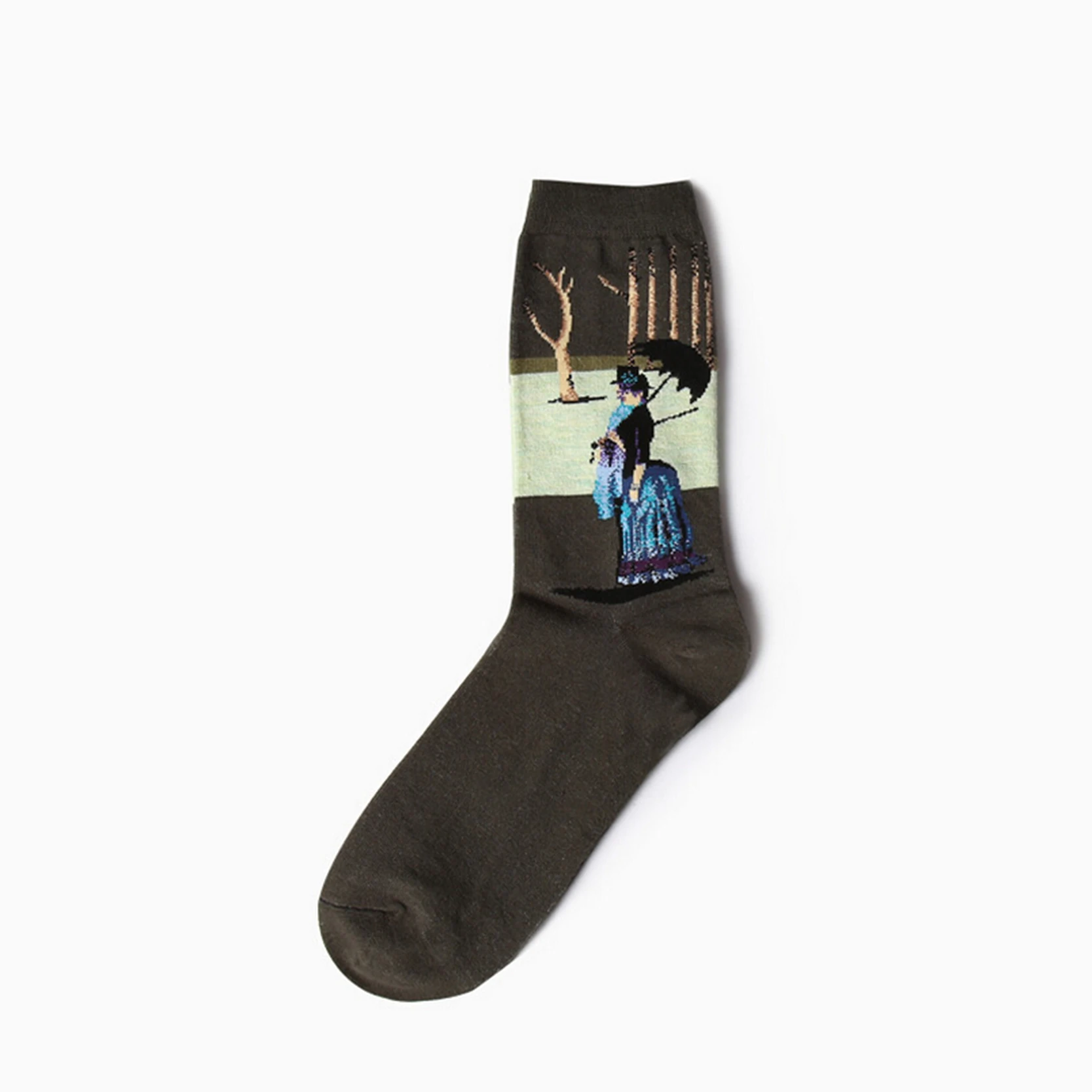 Магазин Crazy Fly носки с принтом женские модные хлопковые носки с рисунком в стиле ренессанса Харадзюку Мона мужские Смешные художественные носки
