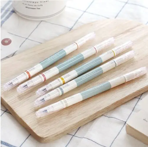 

Two way retro pen set 5 colors a set Korean stationery school office gift