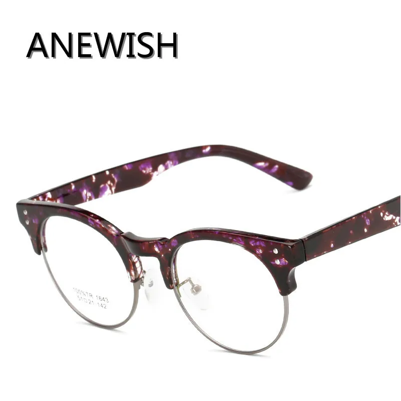 Anewish 2018 корейская мода оптических TR90 высокое качество Очки Для женщин ретро
