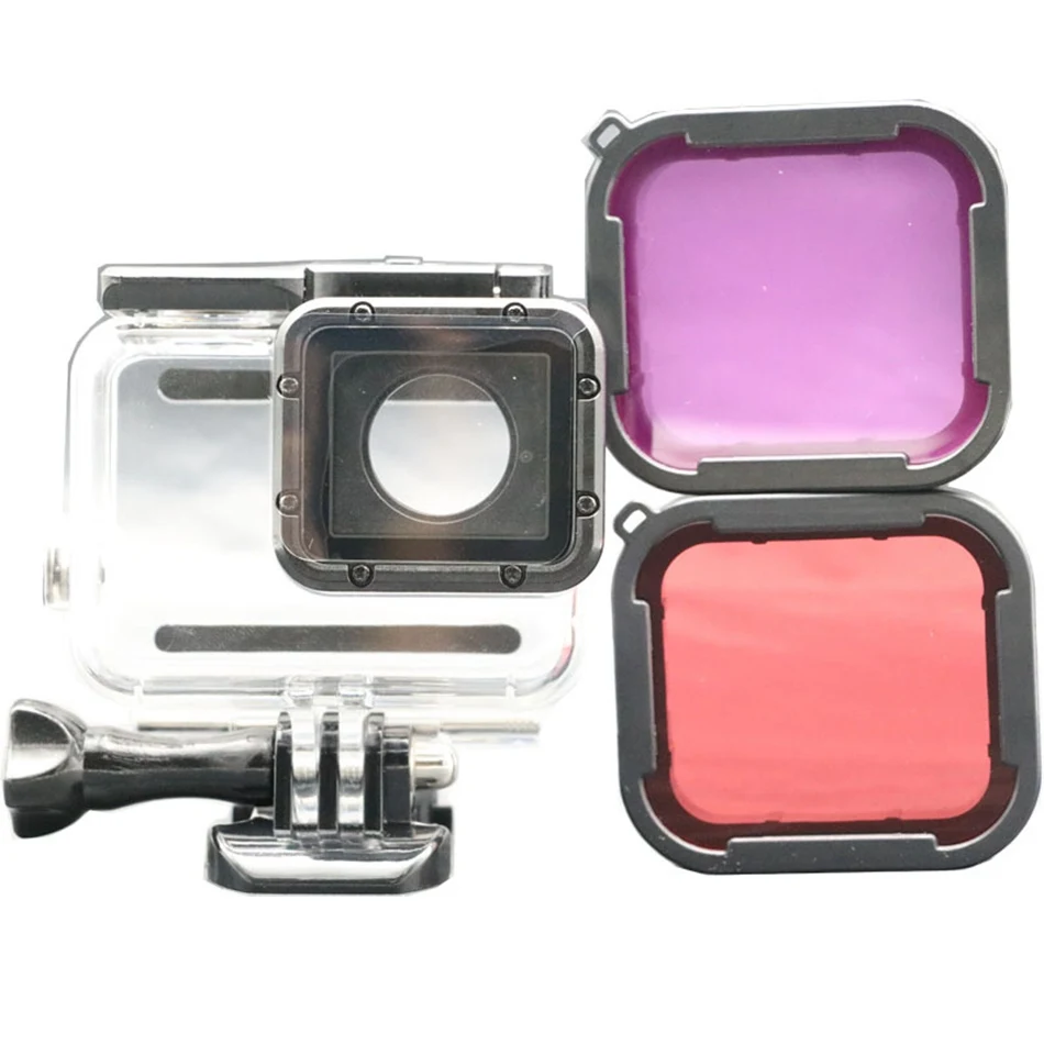 

For Gopro HERO 5 6 7 Waterproof Shell Filter Diving Shell Filter Dustproof Dhell Color Mirror Action Camera Accessories