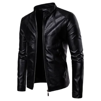 

Favors stylish men locomotive garment washed PU leather jacket