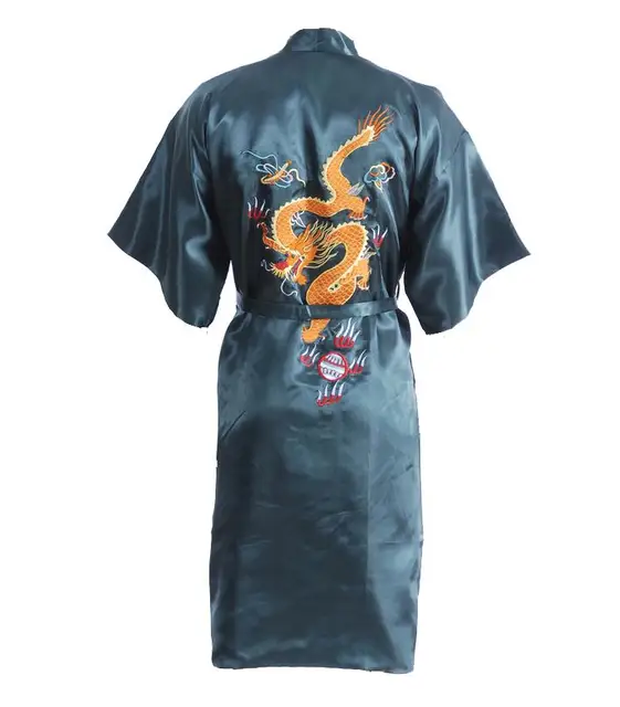 High Quality Chinese Women's Satin Silk Robe Brand Design Embroidery