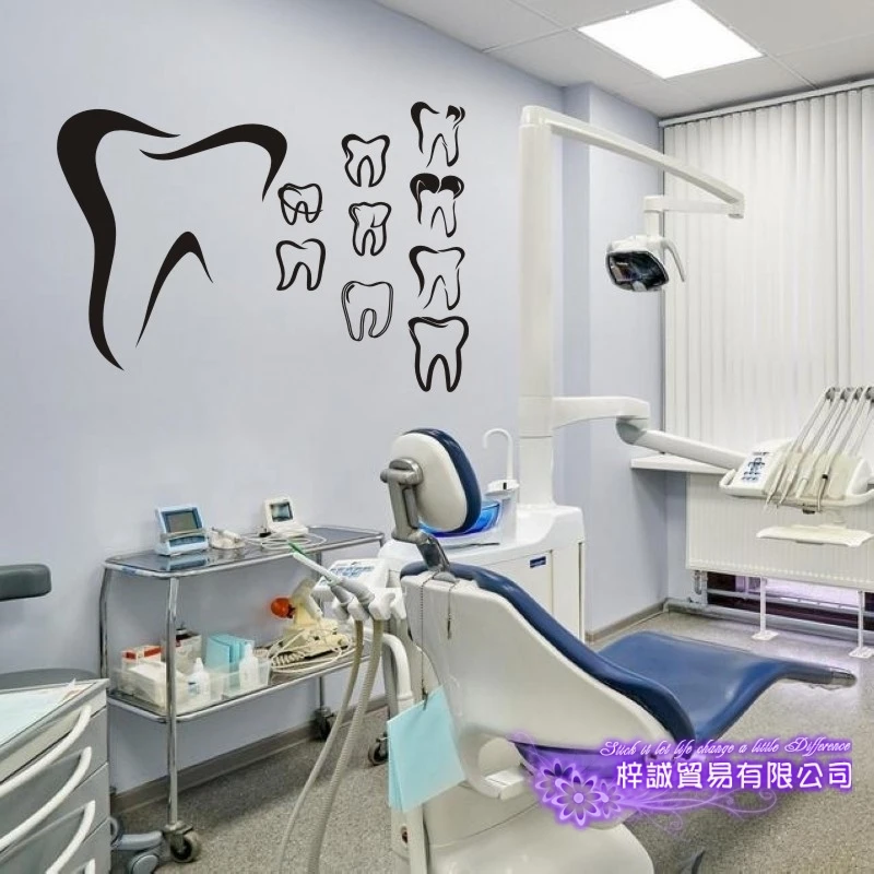 DCTAL Tooth Brushing Teeth Sticker Dental Clinic Dentistry Decal Bathroom Poster Vinyl Art Wall Decals Pegatina Decor Mural