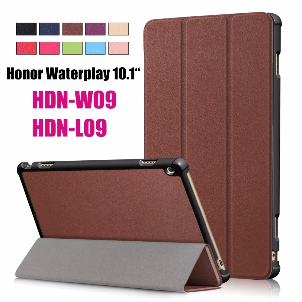 

For Huawei Honor WaterPlay 10.1" HDN-W09 HDN-L09 Premium Utra Thin Folding Stand Smart Sleep Pu Leather Case Cover Skin