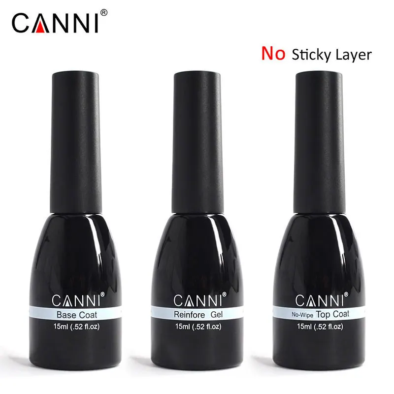 

Original 15ml CANNI base coat no clean bright shiny Topcoat gel nail polish Reinforce gel nail art Manicure UV led Varnish