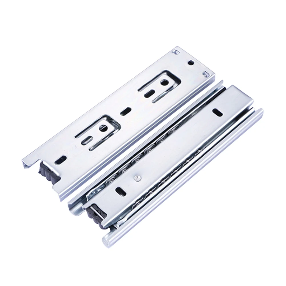 

6inch Mute Steel Damping Buffer Three Section Drawer Slide Solid Stell Ball Self Closing Runner --M25