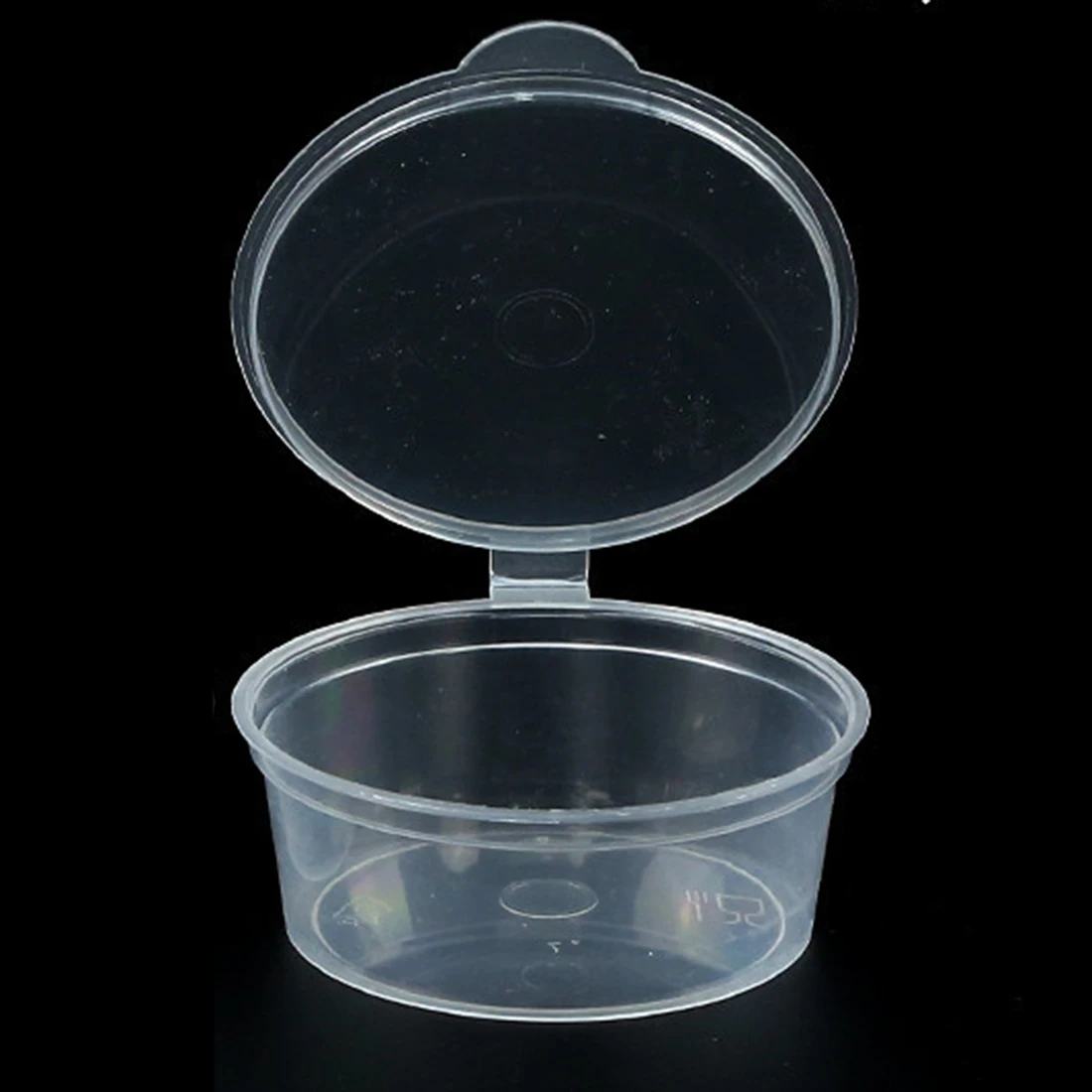 100 шт 32 мл/42 мл/50 мл пластиковые герметичные чашки для соуса контейнеры для хранения приправ с крышками-прозрачные - Цвет: 42ML