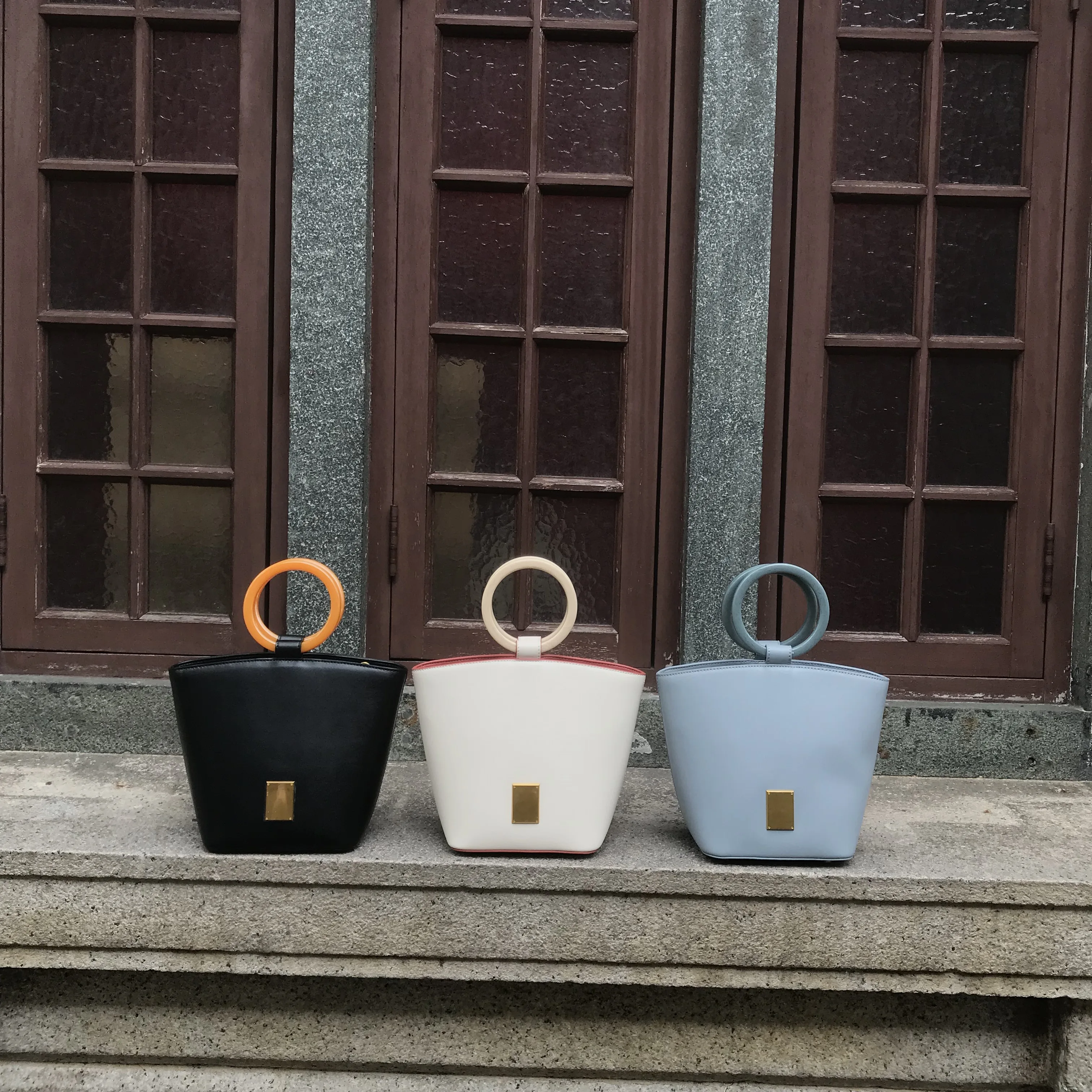 

Kafunila genuine leather bucket bags for women 2019 luxury handbags women bags designer high quality crossbody shoulder tote bag