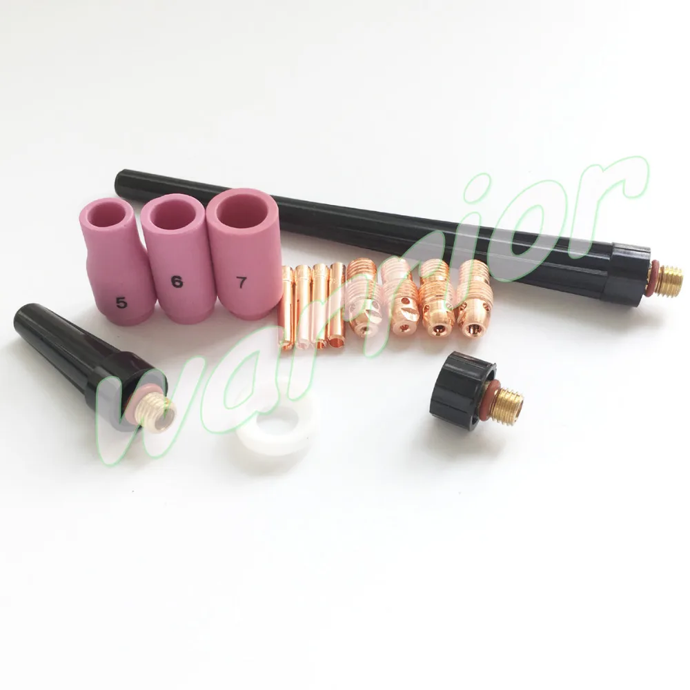 

15pcs SR WP 9 20 25 Consumables Kit TIG Welding Torch Setup Collet Collet Body 1.0mm-3.2mm