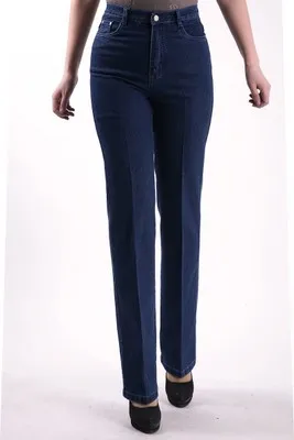 Женские джинсы с высокой талией, прямые, эластичные, размера плюс, женские брюки, супер размер 42, брюки для мам - Цвет: blue