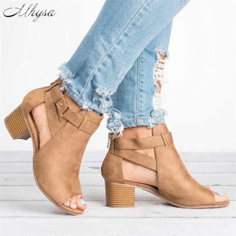 Mhysa/ г.; модные летние новые женские с открытым носком босоножки на высоком каблуке в римском стиле; женская обувь; большие размеры 34-43; T51
