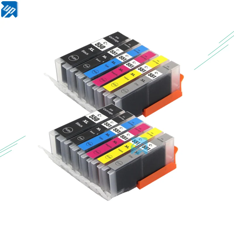 pgi550 pgi-550 Compatible ink Cartridge for Canon MG6350 MG7150 MG7550 IP8750 printer PGI 550 CLI 551 GY full ink 