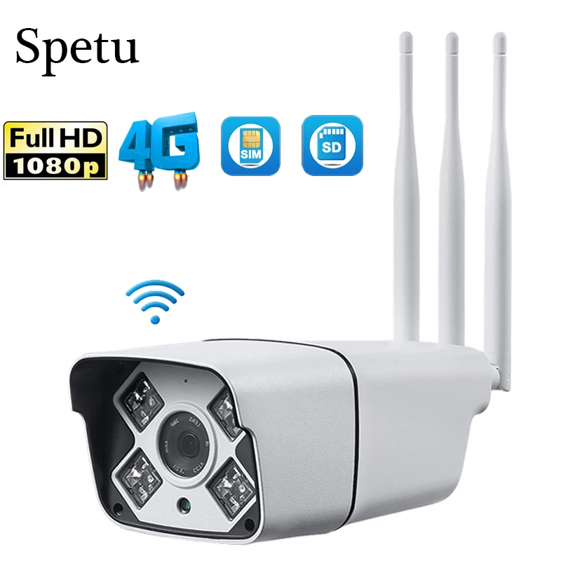 

Spetu HD1080P 3G 4G SIM Card Camera Wifi Outdoor IP66 Waterproof Bullet Camera Wireless IR 50M CCTV IP Camera Send 4G SIM Card