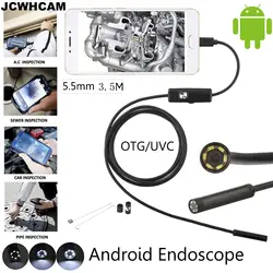 Jcwhcam 5 шт./лот 5.5 мм 3.5 м кабель USB эндоскопа Android endoscopio Камера ip67 2 в 1 Android бороскоп инспекции камера