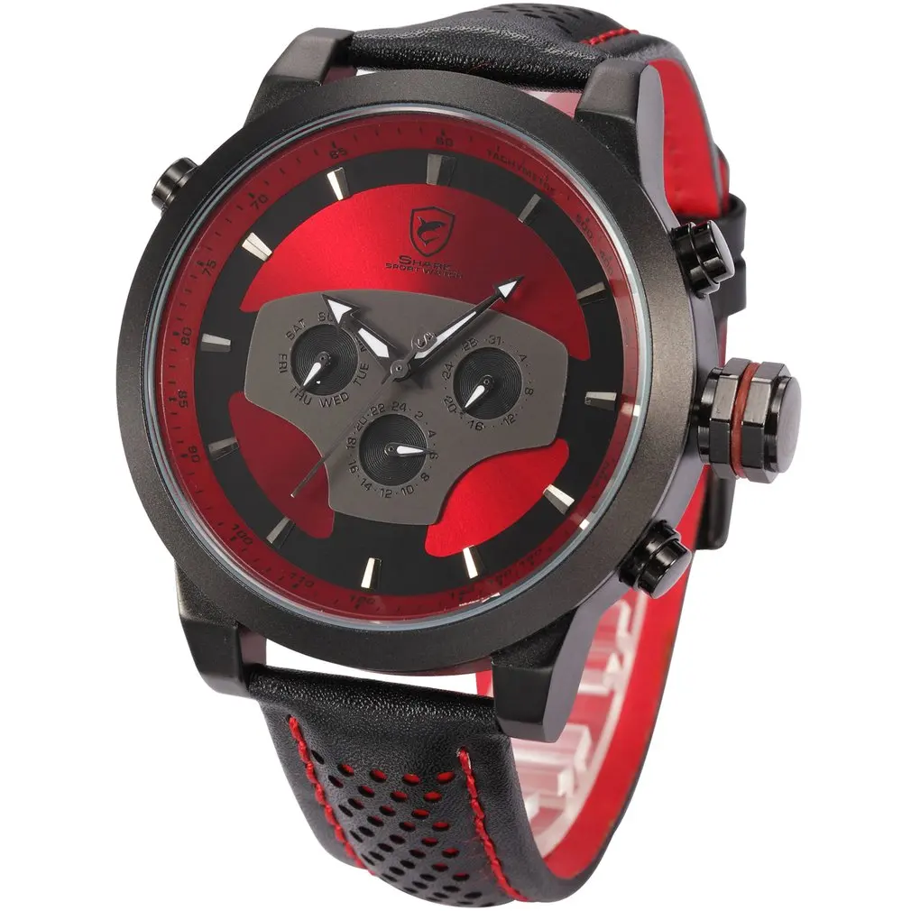 

Shark Watch Men Top Brand Luxury Requiem relogio masculino Date 24Hrs 3D Dial Analog Men Quartz Watches Timepiece /SH207-210